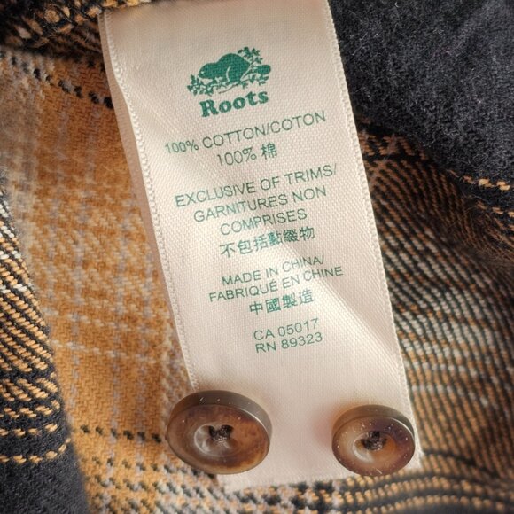 Roots Black Brown Plaid Collared Mini Dress Sz S - Picture 8 of 10